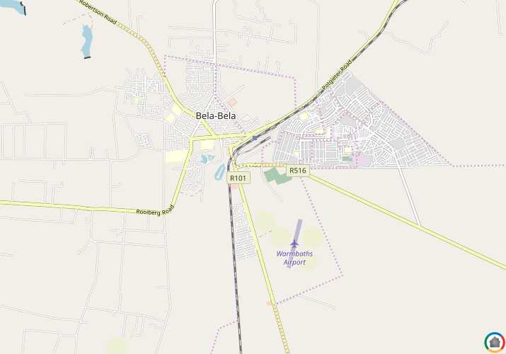 Map location of Bela-Bela (Warmbad)